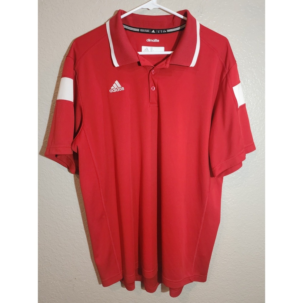 Adidas Men's Climalite Polo Shirt, Size  XL, Red, Short Sleeve,‎ Golf Shirt